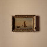 Antique European Seascape Oil Painting Signed by P. Albrecht