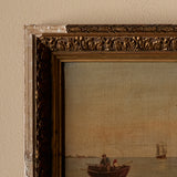 Antique European Seascape Oil Painting Signed by P. Albrecht