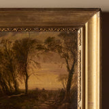 Peinture de paysage française non signée vers 1920 (25" x 18")