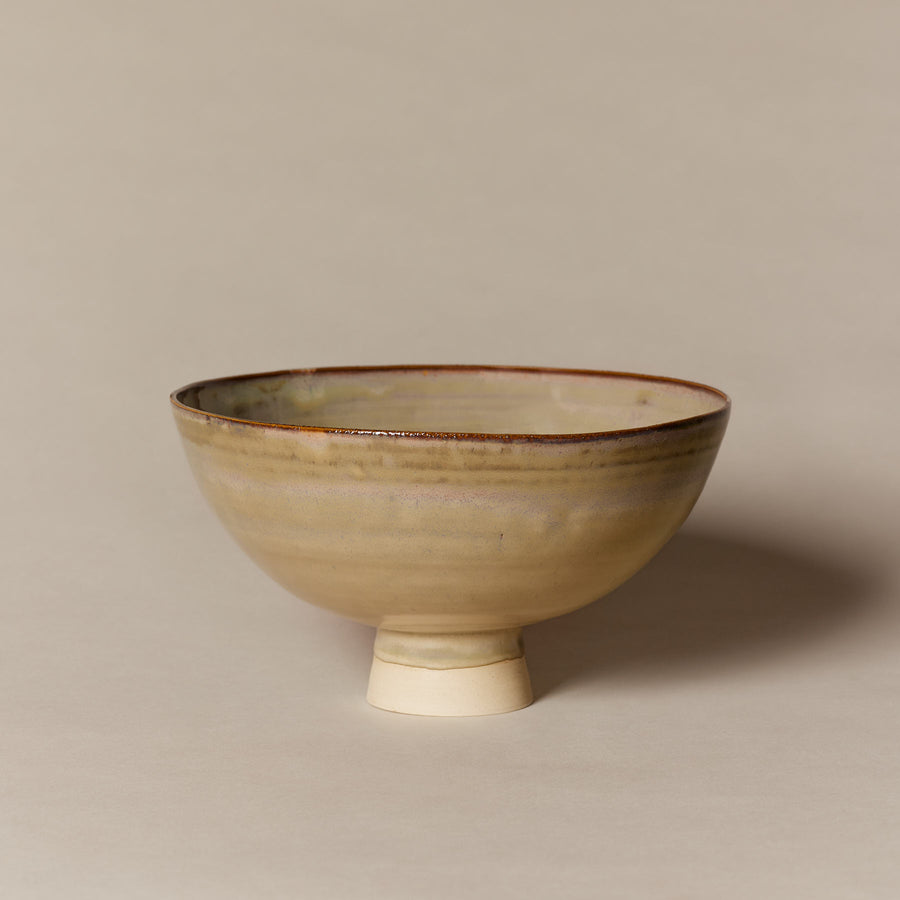 Beige footed bowl