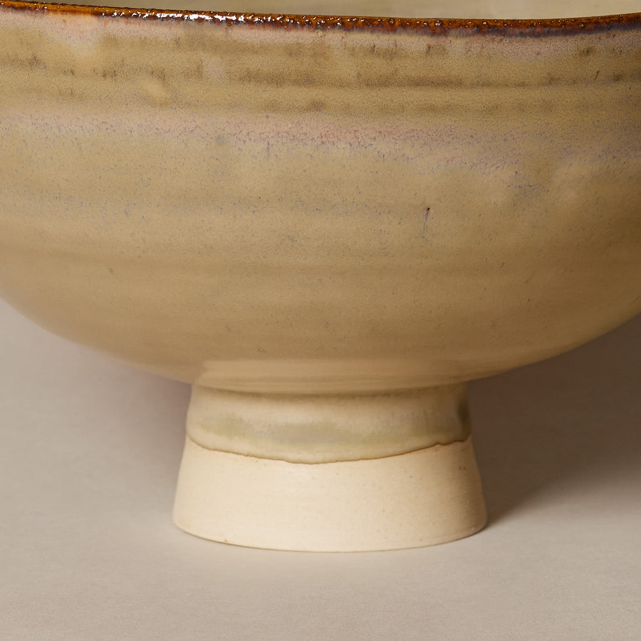 Beige footed bowl