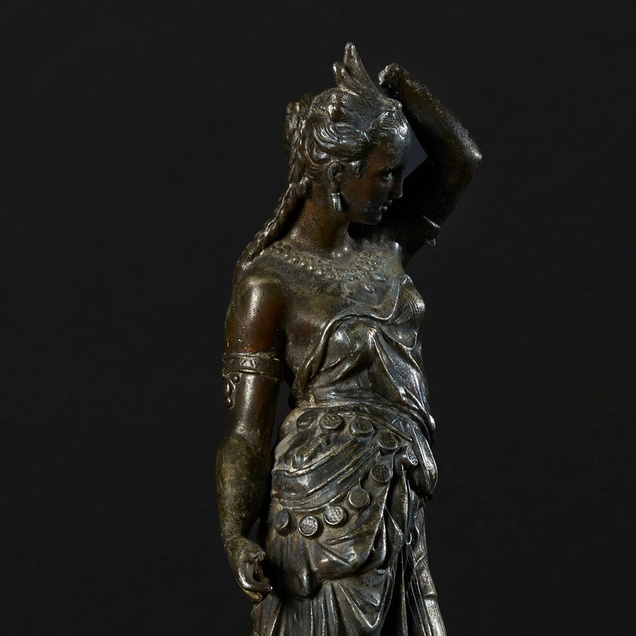 Rare 19th Century Exotic Dancing Woman Statuette