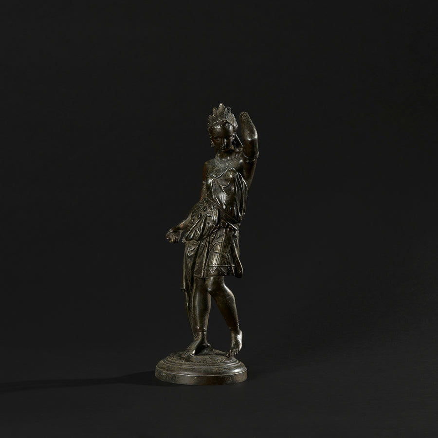 Rare 19th Century Exotic Dancing Woman Statuette