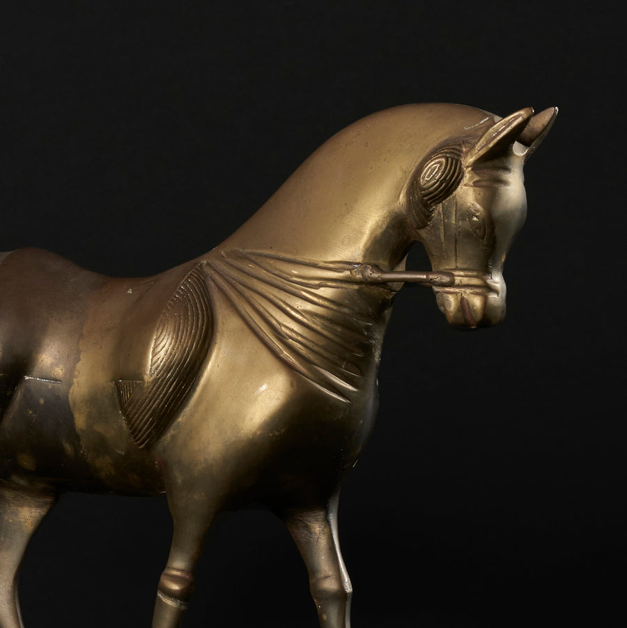 Rare 1970s Persian Brass Horse Statuette