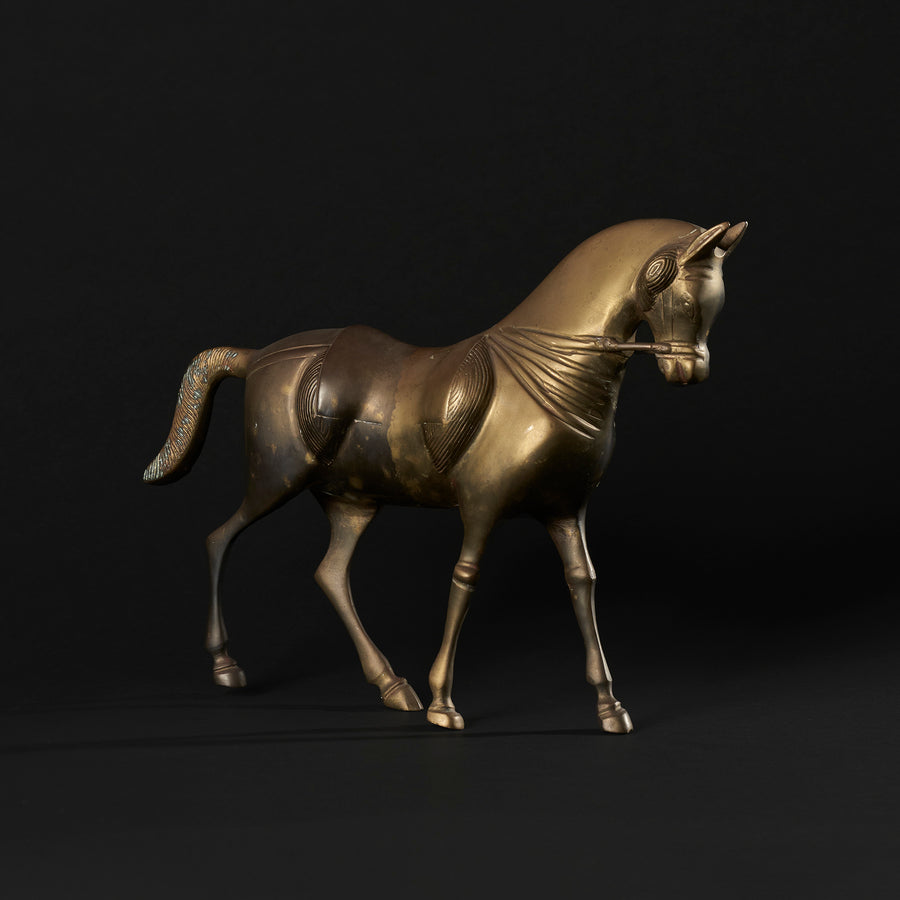 Rare 1970s Persian Brass Horse Statuette