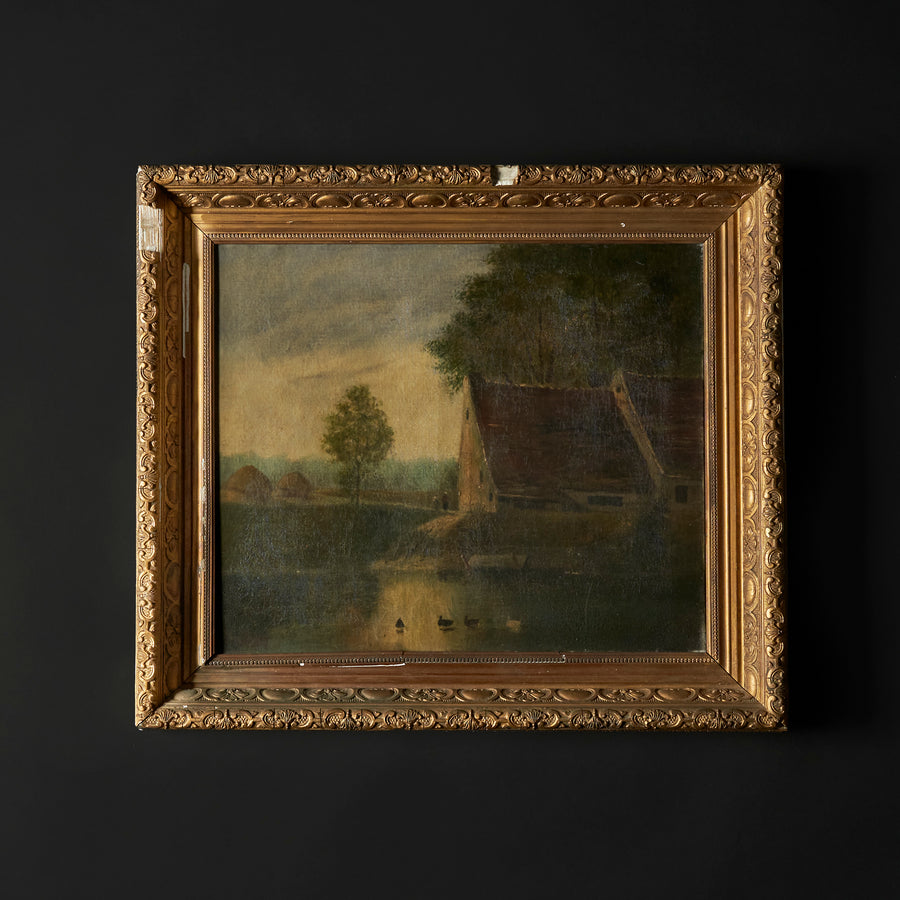 Signed Early 20th Century French Village Scene