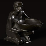 Sculpture porte-bol en bronze de Gurschner du début du 20e siècle marqué 'OLT Osijek'