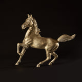 Large Vintage Brass Prancing Horse Sculpture