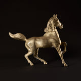 Large Vintage Brass Prancing Horse Sculpture