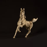 Large Vintage Brass Prancing Horse Sculpture