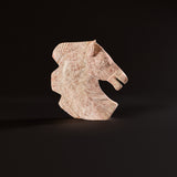 Sculpture moderne de tête de cheval en marbre sculptée à la main du milieu du siècle