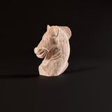 Sculpture moderne de tête de cheval en marbre sculptée à la main du milieu du siècle