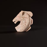 Sculpture moderne de tête de cheval en marbre sculptée à la main du milieu du siècle