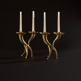 Pair of Brutalist Sculptural Candleholders in the Style of Garouste & Bonetti