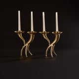 Pair of Brutalist Sculptural Candleholders in the Style of Garouste & Bonetti
