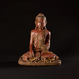 Statue de Bouddha Mandalay sculptée à la main birmane antique
