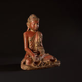 Statue de Bouddha Mandalay sculptée à la main birmane antique