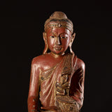 Statue de Bouddha Mandalay sculptée à la main birmane antique