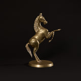 Sculpture vintage de cheval cabré en laiton