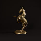 Sculpture vintage de cheval cabré en laiton