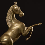 Sculpture vintage de cheval cabré en laiton