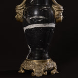 Antique Neoclassical Black Marble Medusa Vase with Gilt Bronze Ormolu Mounts