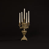 Candélabre Vintage en Laiton à Cinq Lumières de Style Rococo