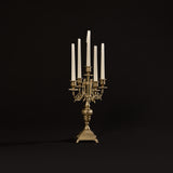 Candélabre Vintage en Laiton à Cinq Lumières de Style Rococo