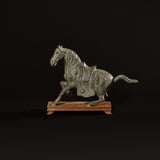 Sculpture de cheval en bronze de style dynastie Tang chinoise