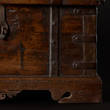 19th Century European Iron-Bound Oak Coffer
