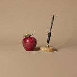 Vintage Marble Apple & Onyx Pen Holder