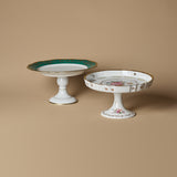 Vintage Handpainted European Porcelain Dessert Stand Duo