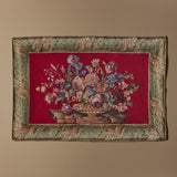 Vintage Italian-Woven Floral Still Life Tapestry