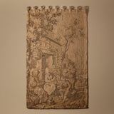 Vintage Rustic Village Scene Woven Tapestry