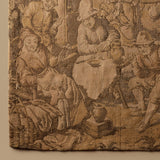 Vintage Rustic Village Scene Woven Tapestry