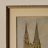 1950s Offset Lithograph of Chartres Cathedral by Maurice Utrillo (11" x 15")