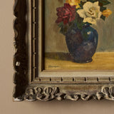 Vintage Signed Floral Still Life with Roses by J. Coursol (20" x 24")
