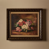 Peinture encadrée nature morte avec bol de fruits signée vintage (32" x 28")