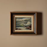 Signed Vintage Coastal Seascape Oil Painting (16" x 14")