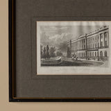 Gravure encadrée antique de Richmond Terrace Whitehall des années 1820 (11" x 9")