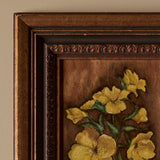Vintage Yellow Primrose Still Life Framed Oil Painting (11" x 13")