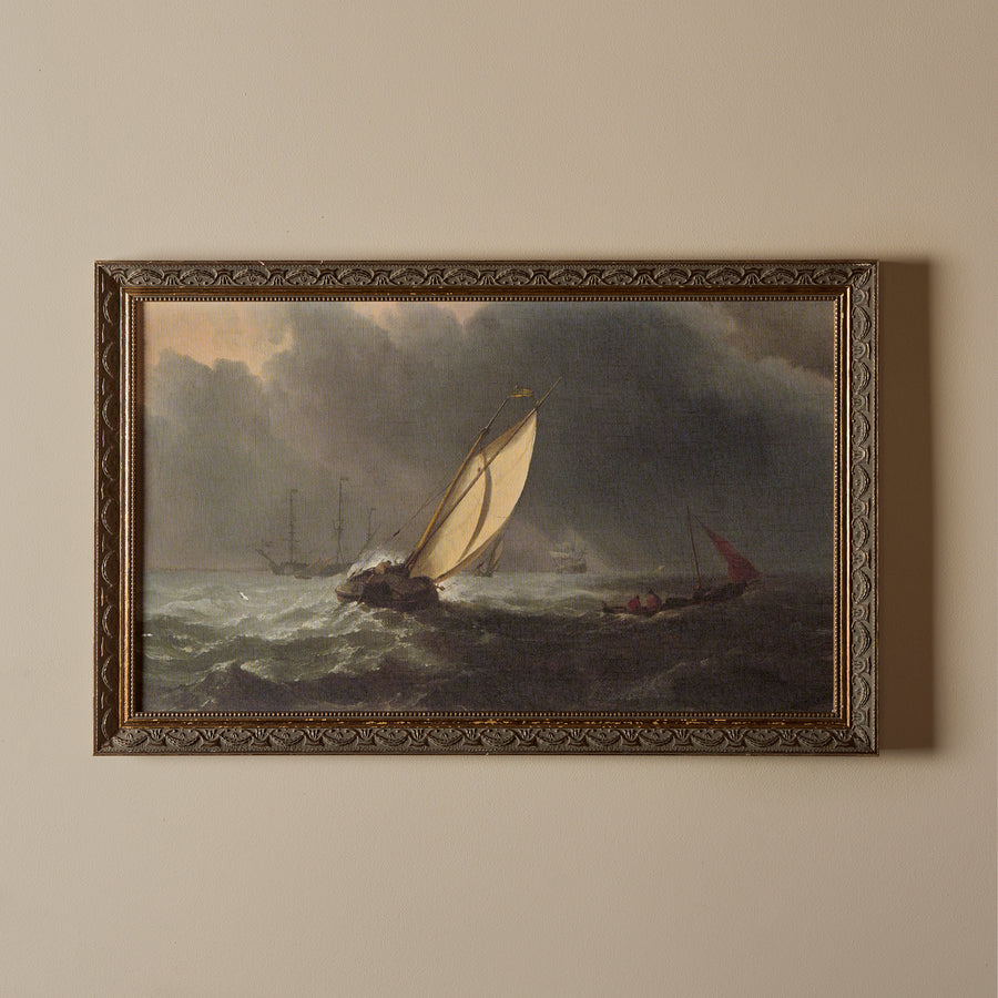 Tempête en mer (33" x 21")