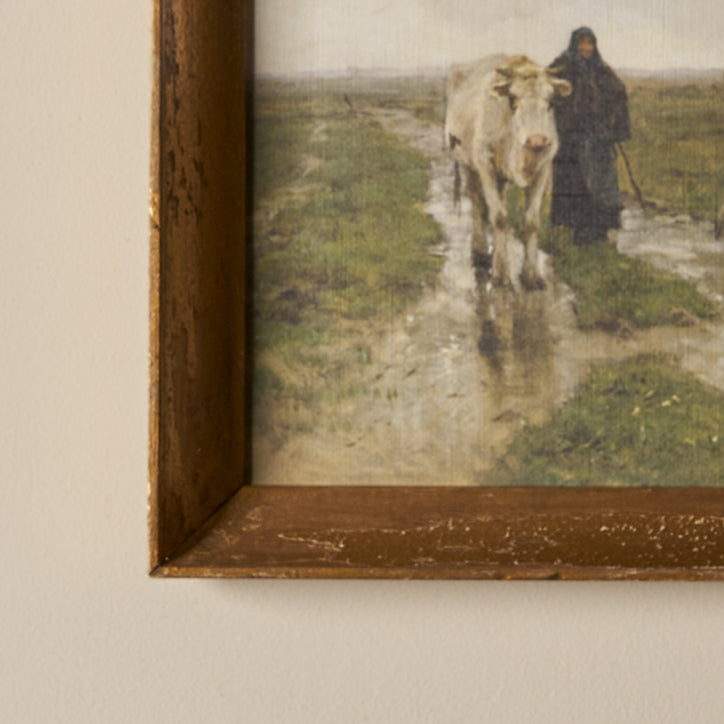 La vieille dame & ses vaches (19" x 15")