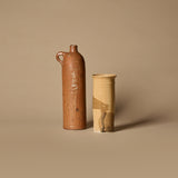 Late 1800s Melchers Schiedam Gin Bottle & Signed Studio Pottery Vase