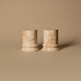 1960s Alabaster Column Bookends & Antique Books
