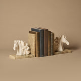 Signed G.Carussi Alabaster Horse Bookends