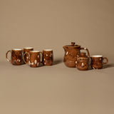1970s Signed Mafalia Studio Stoneware Tea Set