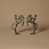 Pair of Dogon Bronze Equestrian Figures