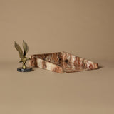 1970s Desk Set with Eagle Statuette & Faux Marble Desk Organizer