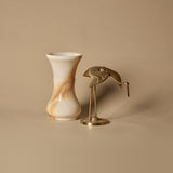 Figurine de grue et vase en onyx des années 1970